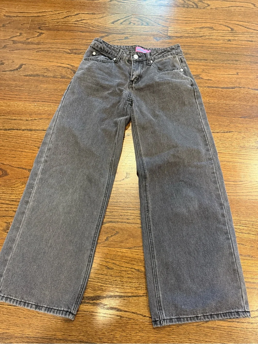 High-Waist Straight Leg Black Denim Jeans